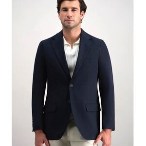 Haggar Mens Navy Blue Blazer Long Sport Suit Coat Size 42L